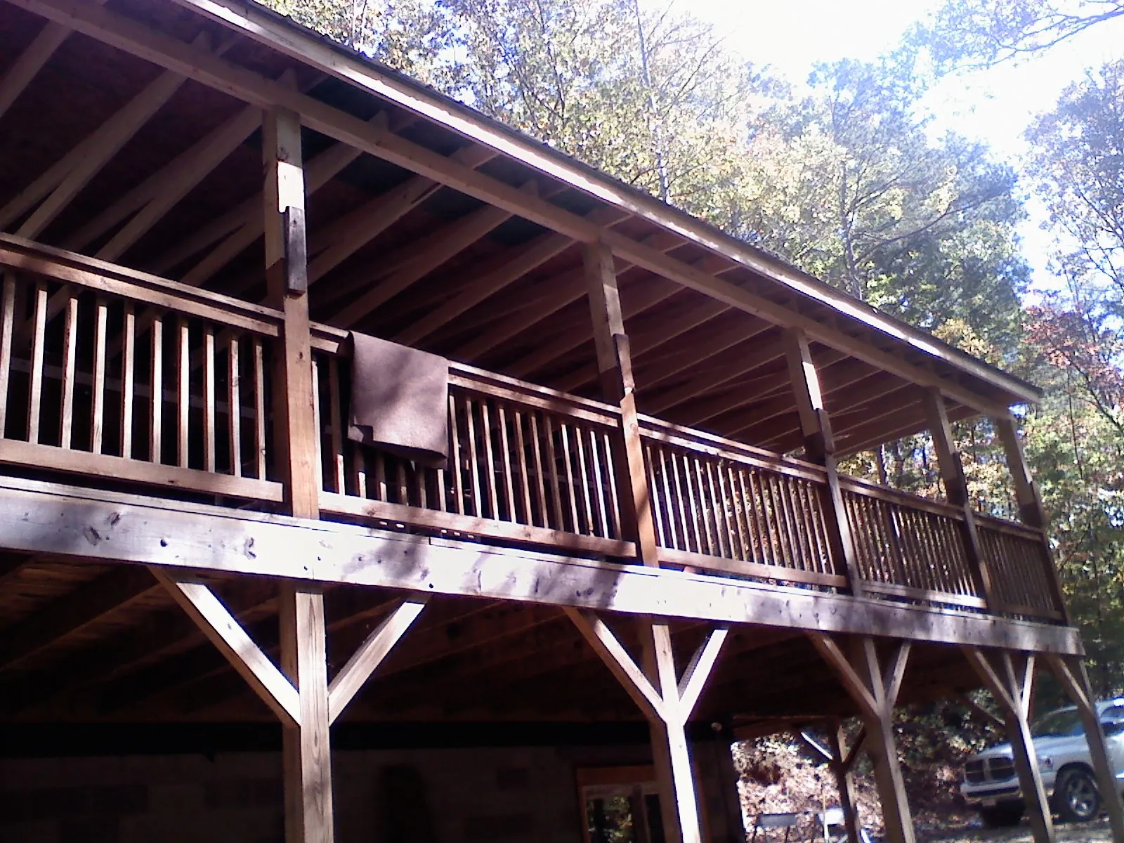Timber framing under a new elevated porch and deck — Roof Leak Repair in Valley Park by Roofing Brothers